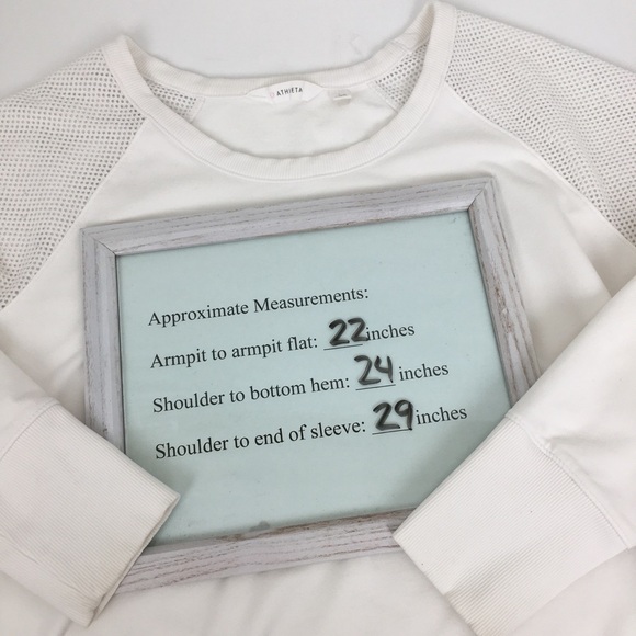 Athleta Citytime Mesh Shoulder Crewneck Sweatshirt Top White Women’s Size Large - Picture 14 of 14